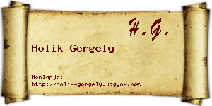 Holik Gergely névjegykártya